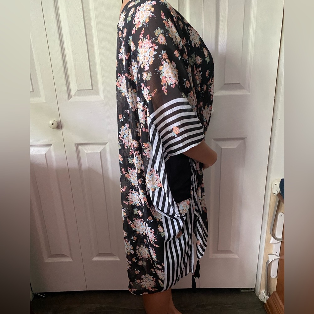 Flowered Black Cover Up
